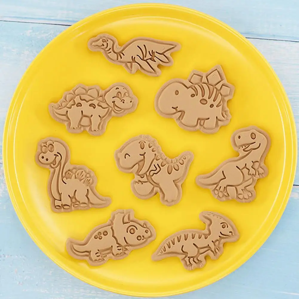 

8Pcs Cookie Mold Useful Compact Fade-resistant 3D Cartoon Design Fondant Mold Kitchen Tool Fondant Mold Biscuit Mold