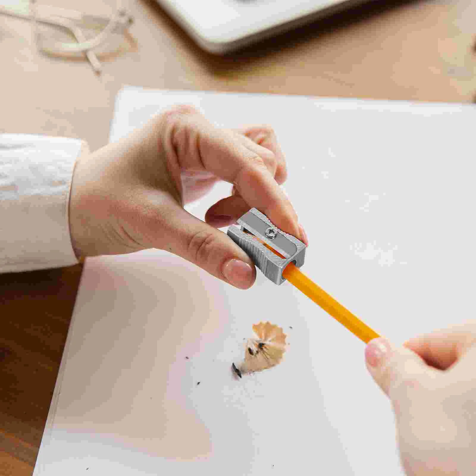 

10PCS Dual Sharpener Pocket Aluminium Alloy Metal 1-Hole Steel Rectangular Small Sharpeners (Silver) Rolling pin