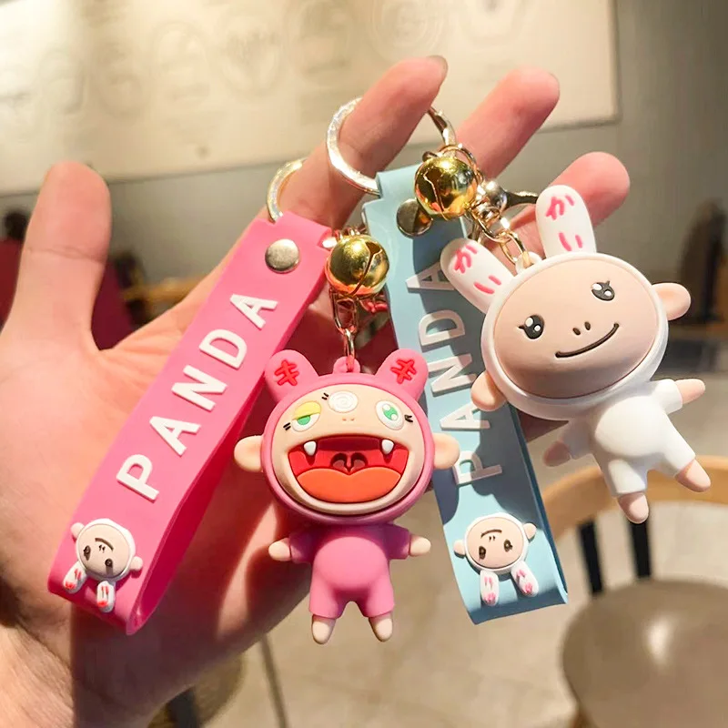 

Cartoon Creative Murakami Takashi Key Chain Couple Doll Bag Keychain Pendant Car Bag Children Jewelry Keyring Gift Fashion