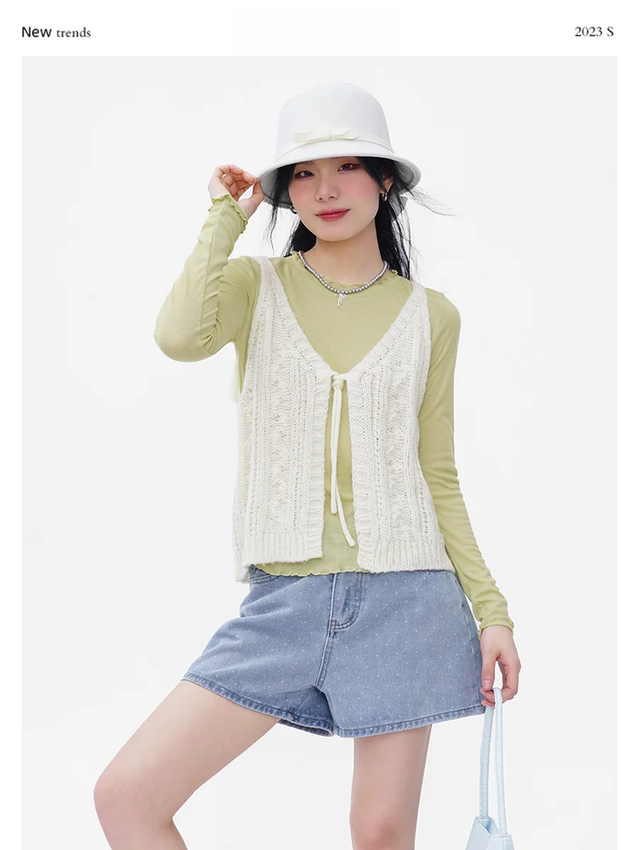 Витрина Hanada Htmeme ранняя Весенняя Фея ~ японская мода вязаный Перекрывающийся