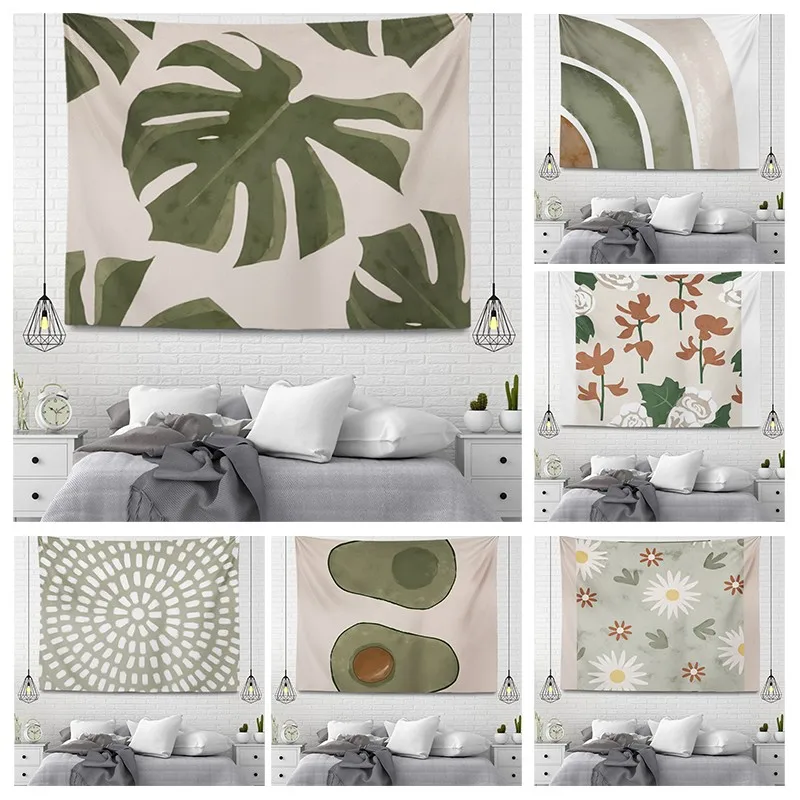 

Wall tapestry aesthetic Home room decor boho accessories hanging large fabric autumn simple Bedroom carpet nordic boho plant