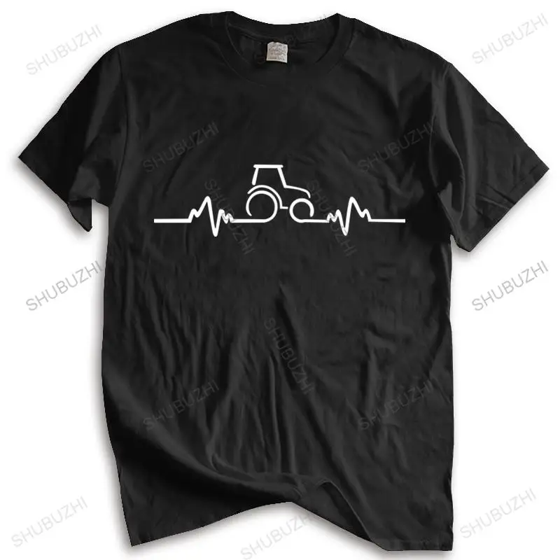 

summer t-shirt shubuzhi brand teeshirt Tractor Heart Beat Pulse Farm Farmer Farming Joke unisex t-shirt loose style tops