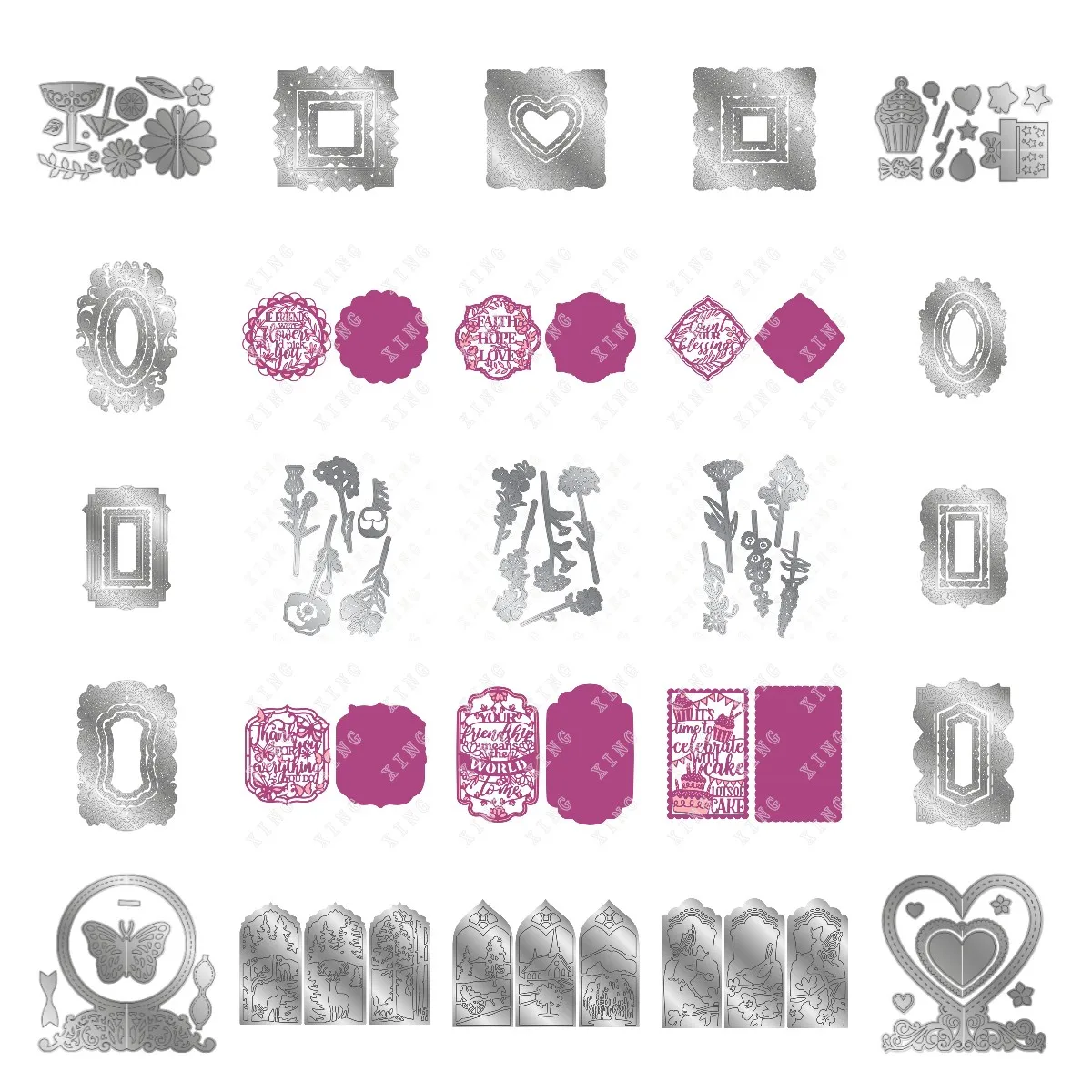 

2023 Square Summer Butterfly Heart Celebrate Cake Cutting Dies Diy Scrapbooking Greeting Card Decoration Paper Embossed Molds