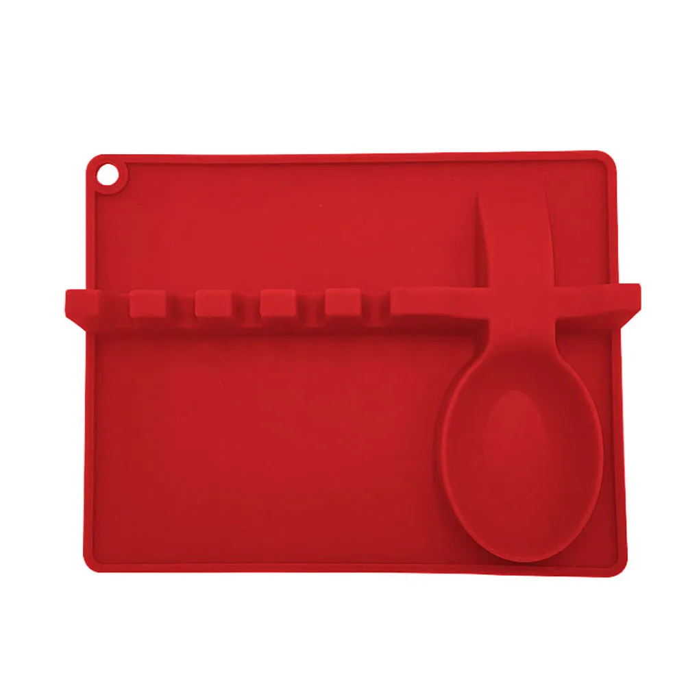 

Подставка для ложки 2 в 1, силиконовая искусственная кухонная стойка, принадлежности для готовки, серый цвет