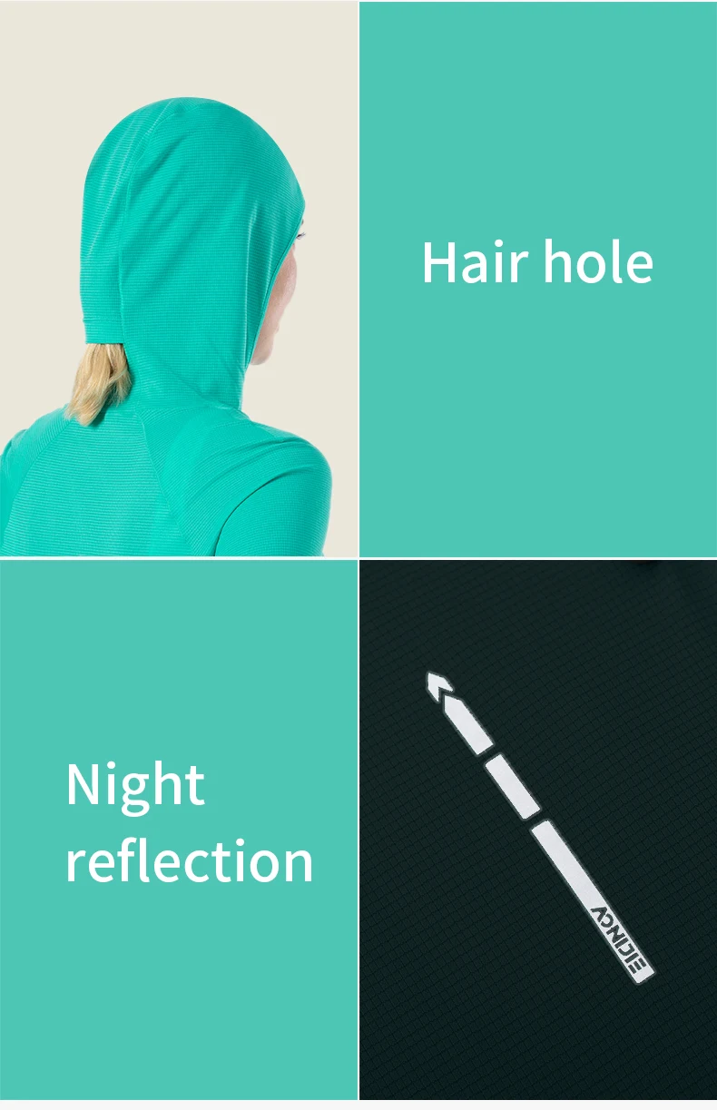 AONIJIE FW5146 Women Female Sports Quick Drying Hooded Long-sleeved Shirt With Finger Hole Spring Fall For Running Gym