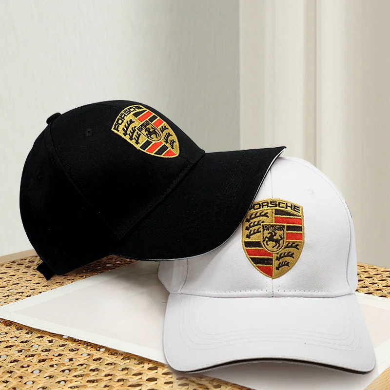 Фото Бейсбольная кепка Snapback с эмблемой автомобиля, регулируемая повседневная кепка для Porsche 911 Cayenne Carrera 928 Panamera Boxster Macan 918 №1