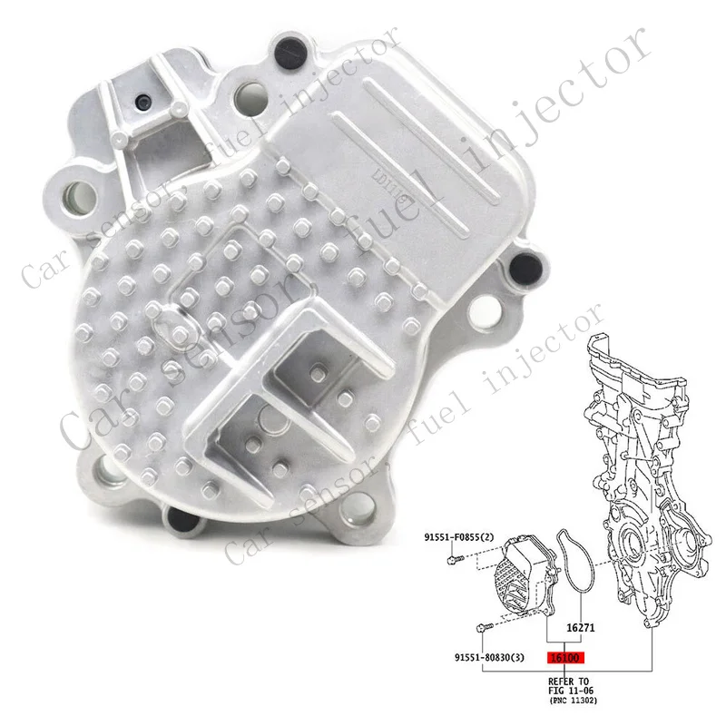 Фото Электрическая водяная помпа Q+ Engine 161A0-29015 для Toyota Prius 2010-2015 CT200h WPT-190 №2