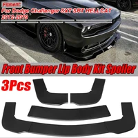 matte black 3pcs car front bumper splitter lip spoiler diffuser guard cover trim for dodge challenger sxt srt hellcat 2012 2019