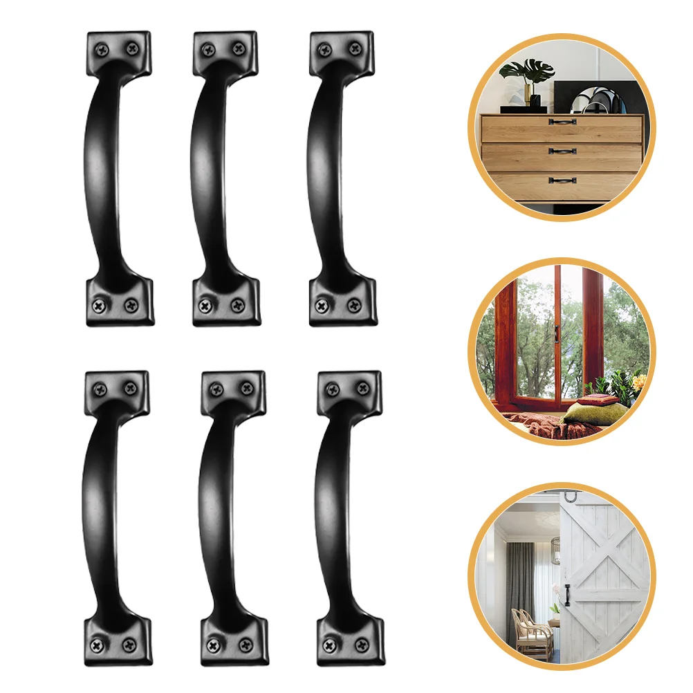 

Door Handle Handlesknobs Drawer Cabinetbarn Cupboard Knob Dresser Black Gate Furniture Iron Metal Sliding Kitchen