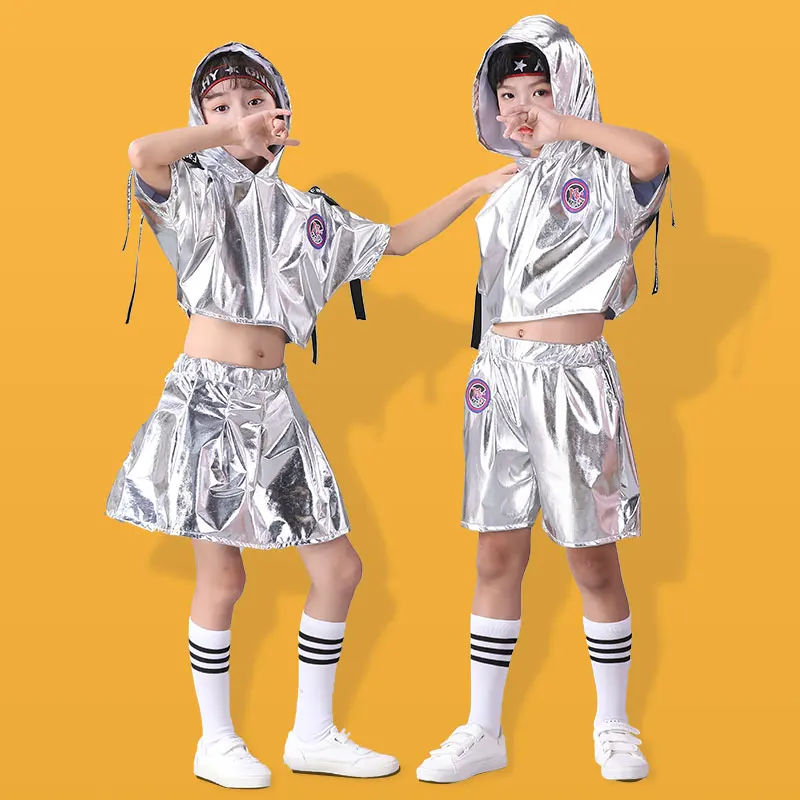 

New Children Jazz Dance Hip Hop Performance Costume Girls Boys Street Dance Suit Models Catwalk Drum Set Costumes Rave Outfit