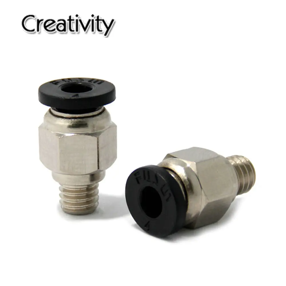 

2PCS PC4-M6 Pneumatic Air Straight Quick Fittings for MK8 OD 4mm 2mm Tube Filament M6 Feed Fitting Coupler
