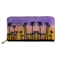 sunset coconut tree landscape design long wallets portable zipper%c2%a0clutch bag woman shopping credit card holder money clip gift