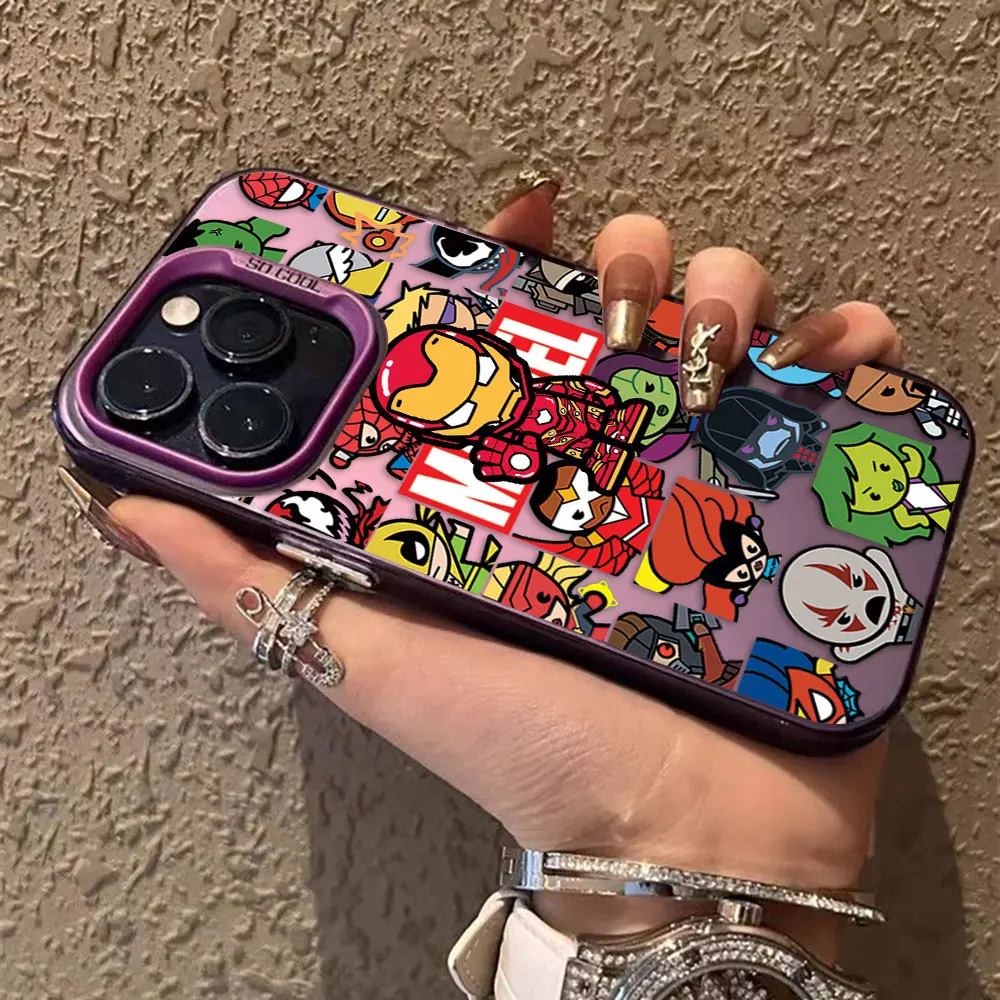 Marvel Iron Spider-Man Deadpool Cover Phone Case For Apple iPhone 16 14 15 11 12 13 Pro Max PLUS Hard Shockproof Funda Capa