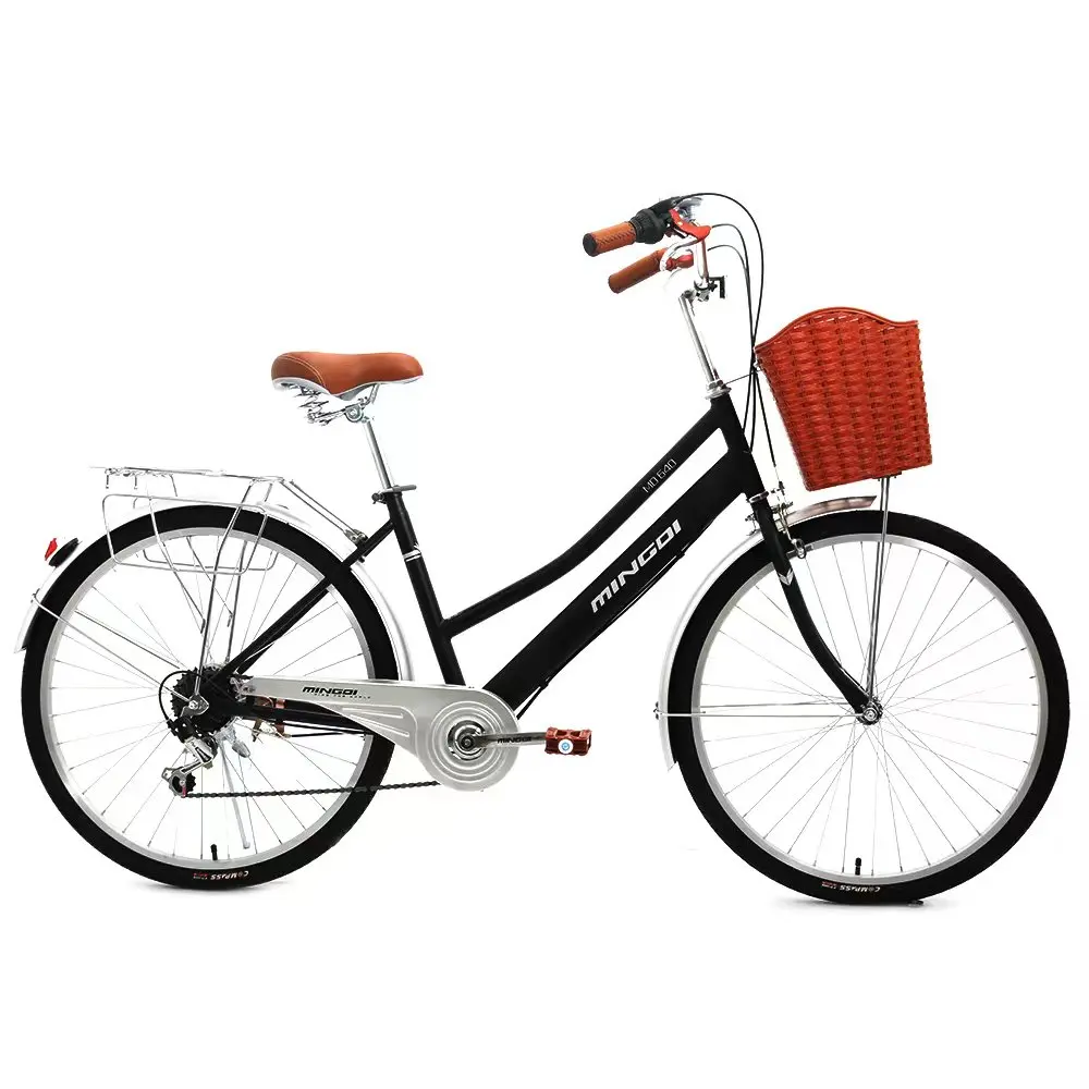 26-дюймовый модный велосипед 7-скоростной женский ретро городской со стальной
