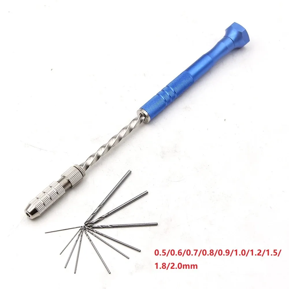 

1*Hand Drill+B 10*Drill Bits Hand Twist Drill 1*Hand Drill+C 10*Drill Bits Aluminium Hand Drill Set Lengthening Durable