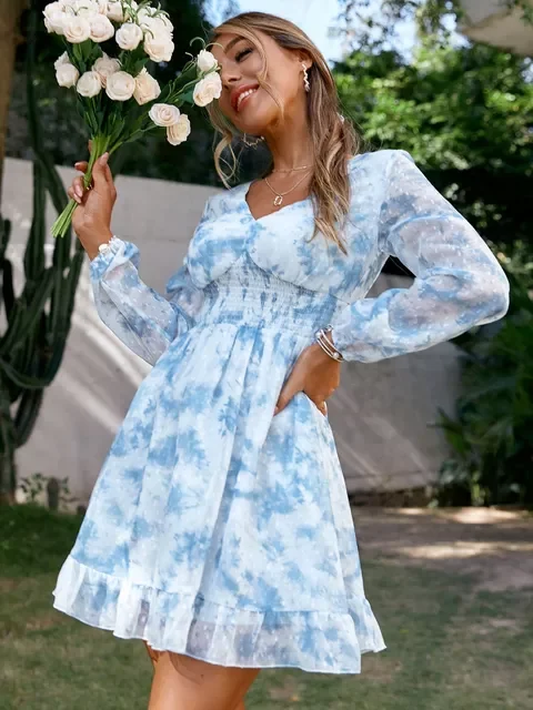 

2022New Retro corset v-neck buttons party white dress summer women Elegant high waist split maxi robe Print ruffle vestido 2022