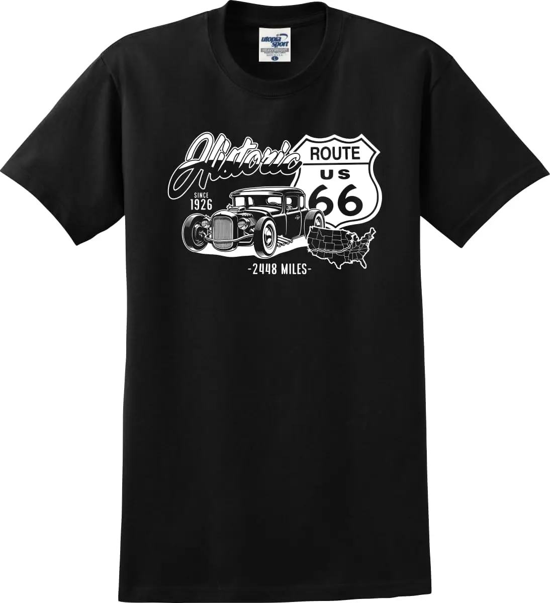 Мужская футболка с надписью Utopia Sport Route 66