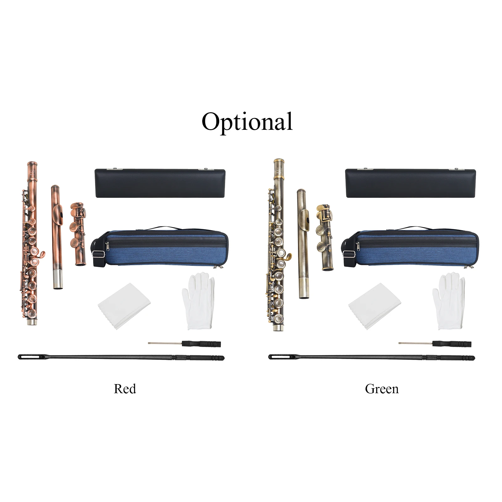 Флейта SLADE C-key 16 отверстий Закрытые отверстия C с чехлом, салфеткой для чистки, перчатками, аксессуар для деревянных духовых инструментов для меломанов.