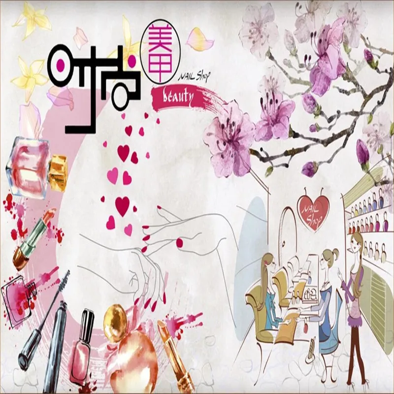 Модная ручная роспись косметика для салона красоты промышленный декор фоновые