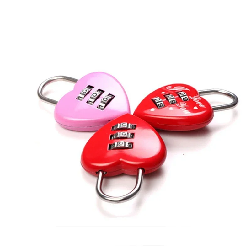 Модный Мини-замок с 3-значным кодом комбинированный замок в форме сердца Дорожный