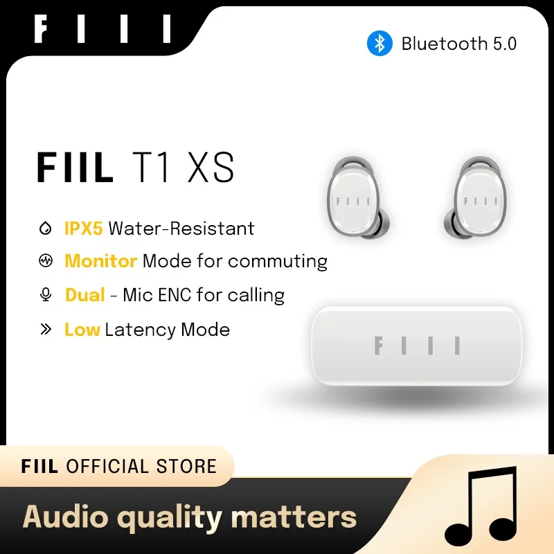 Беспроводные Bluetooth 5 0 наушники FIIL T1XS спортивные с двойным микрофоном и ENC-вызовом