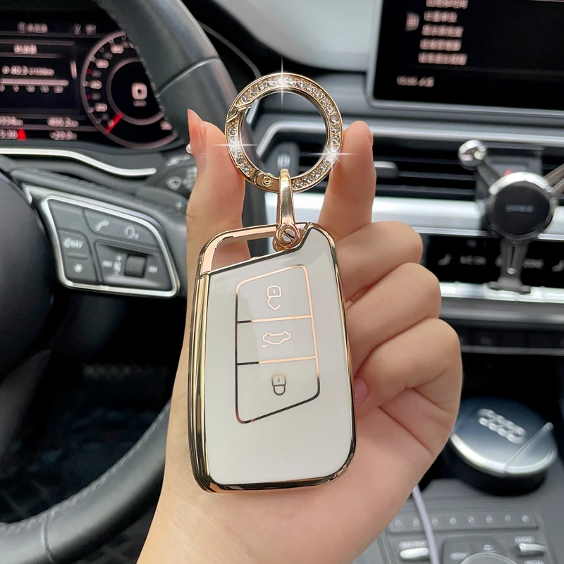 Стразы брелок для автомобильного ключа чехол для VW Volkswagen Magotan GTE Passat B8 CC Arteon для Skoda Fabia Superb A7 Kodiaq