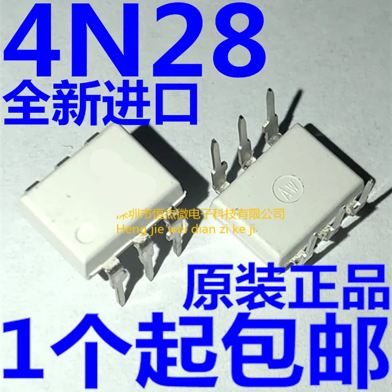 

10pcs/ Brand new imported 4N28 4N28M DIP-6 in-line transistor output driver optocoupler