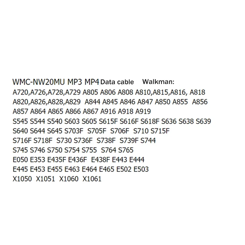 USB-кабель для передачи данных Sony MP3 MP4 Walkman NW типа z (1 25 м)