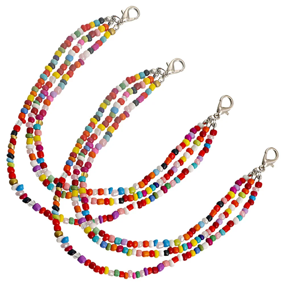 

1 Pair Bohemian Beaded Shoe Charm Multi-layer Shoe Charm Chain DIY Shoe Chain for Women