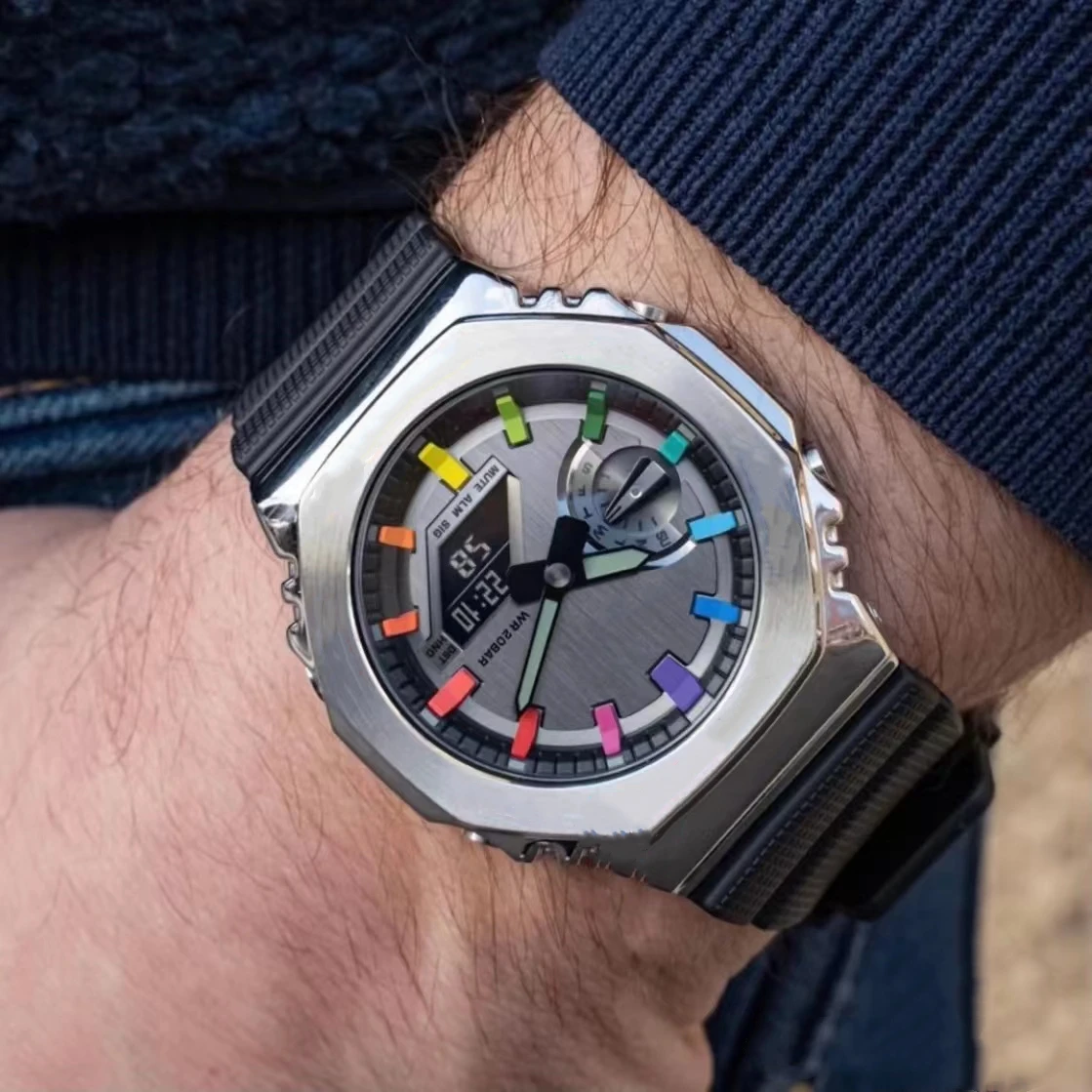 

fashion Brand Multifunction LED Digital electronic 2100 Men Watch student Waterproof couples Sports rubber woman watches