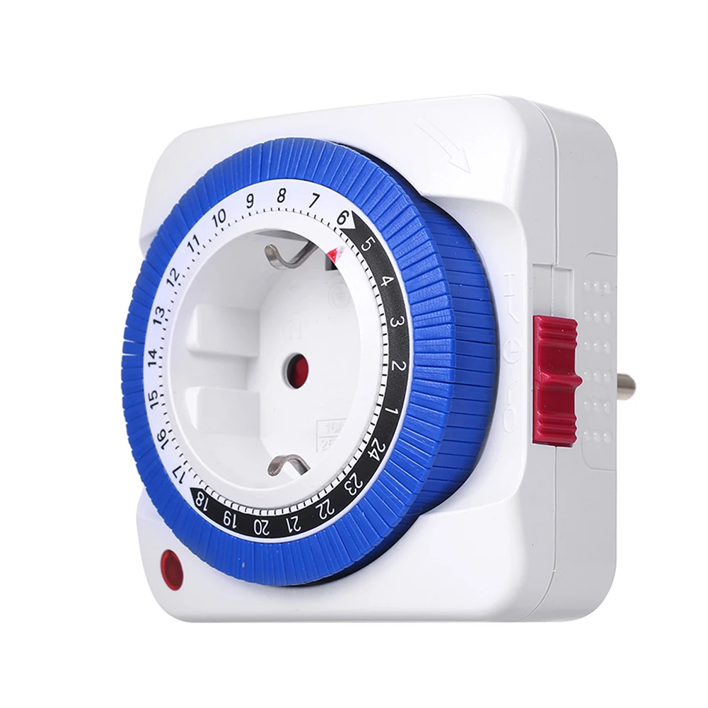 

Timer Switch Timer Plug In 24 Hours Mechanical Grounded Programmable Smart Countdown Switch Socket Indoor Auto Power Off