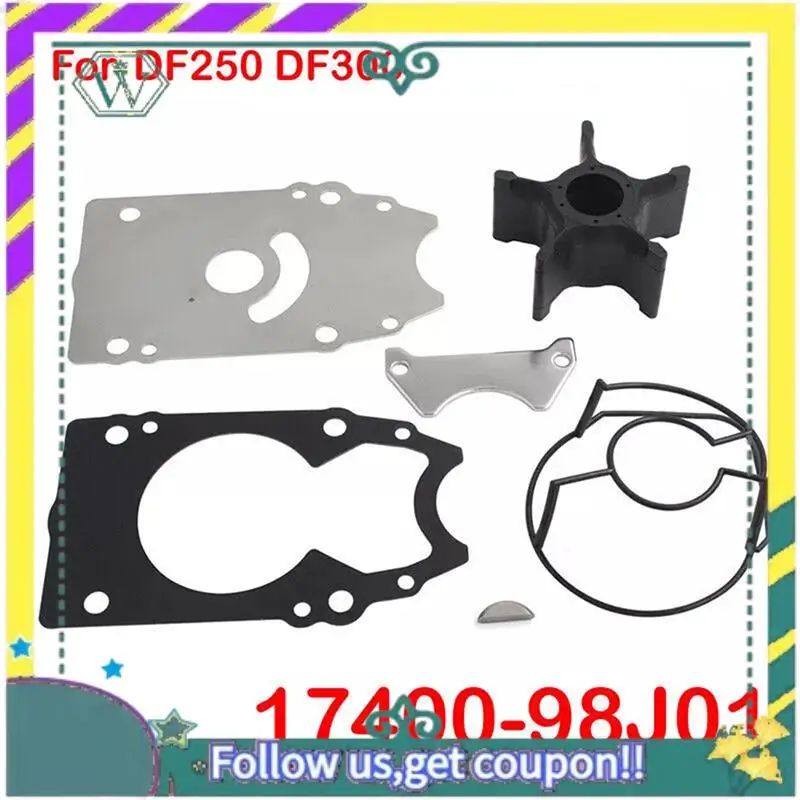 Фото Upgraded 17400-98J01 Water Pump Impeller Service Kit Fit For Suzuki 4 Stroke Outboard DF250 DF300 Motor 17400-98J01 17400-98J02 №4