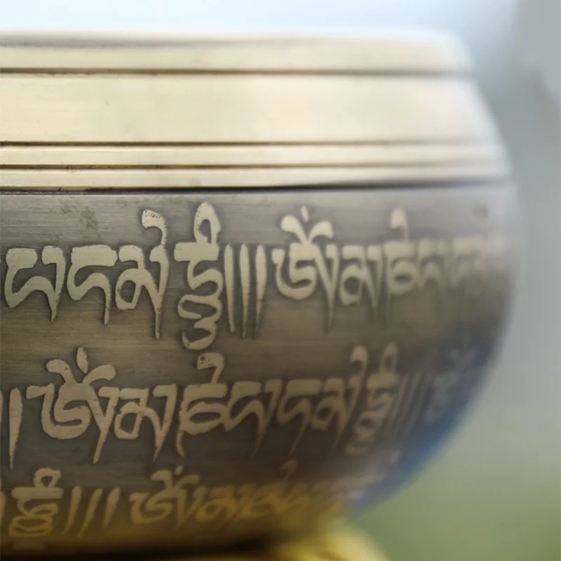 Vintage Sound Healing Singing Bowl Stick Set Tibetan Handmade Singing Bowl Buddhism Meditation Tool Laulukulho Music Instrument enlarge