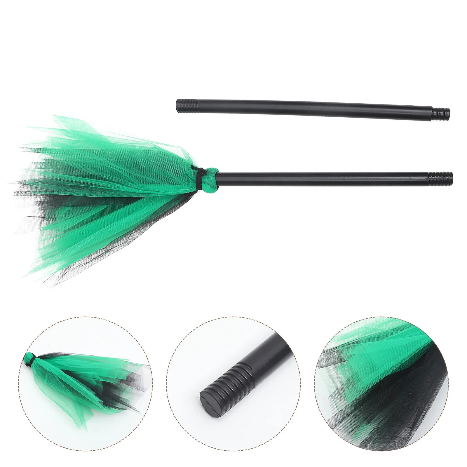 

Halloween Witch Broom Prop Kids Wizard Party Supplies Cosplay Besom Mesh Costume Child Decor