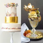100 листов бумаги из искусственной золотой и серебряной фольги, бронзирование, творчество сделай сам, украшения для торта на день рождения, свадьбу, десерт
