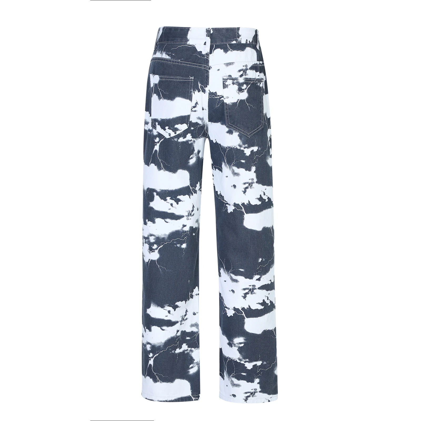 Tie-dye Jeans Denim Pants Men's Jeans for Men Streetwear Fashion Brand Hip hop Loose Straight Pants Wide Men Boys Clothing