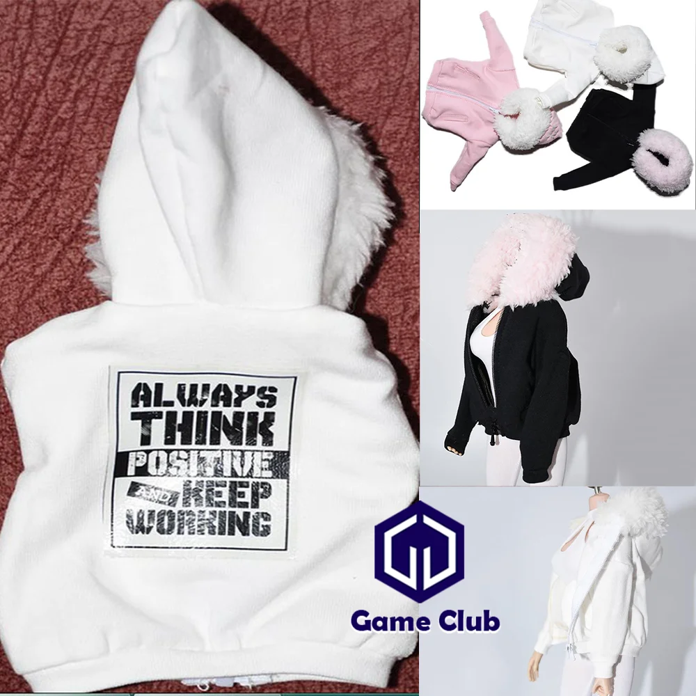 

1/6 Female Edge Solid Color Loose Comfortable ​Sweater Jacket With Letter Print Pattern On The Back For 12'' Action Figures Body