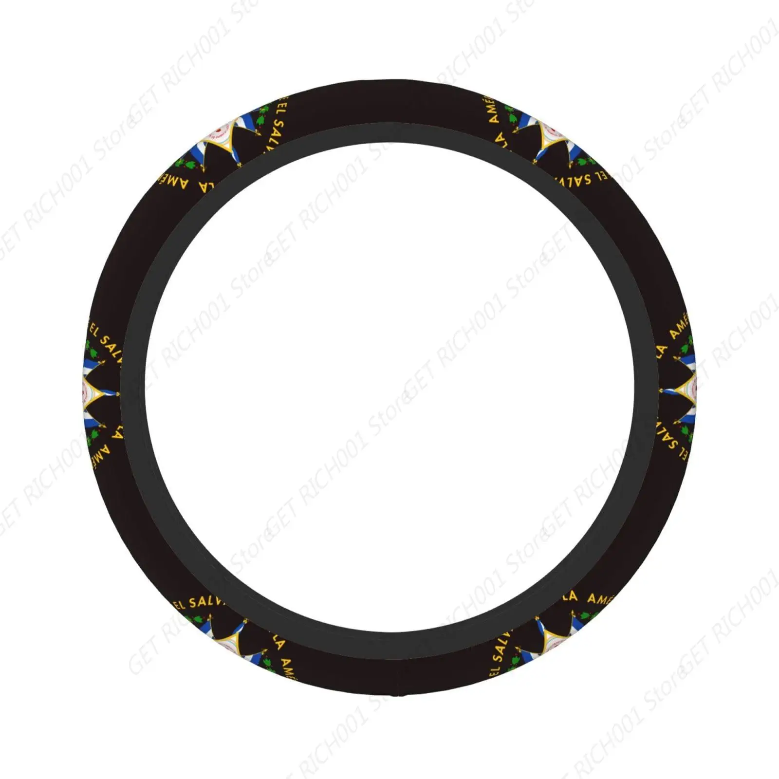 Flag Of El Salvador Steering Wheel Covers Men Women Anti Slip Elasticity Car Accessories Protector Universal