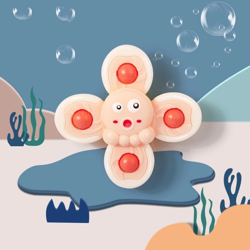 Y3NF Baby Bath Toy Rotary Spinner with Strong Suction Cup Infant Toy Mold Bite Free
