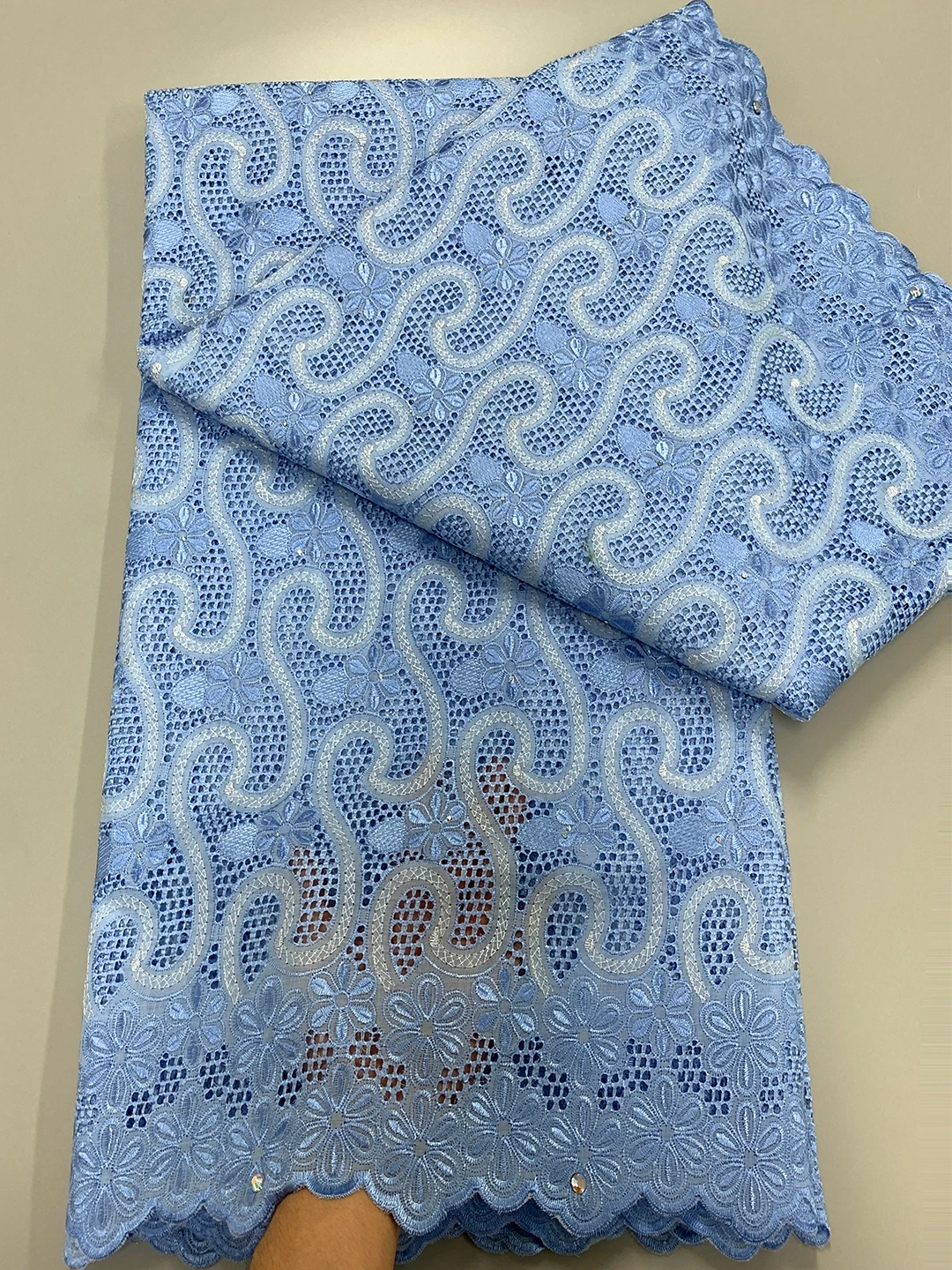 Роскошная Белая Оригинальная Австрийская Хлопковая Кружевная Ткань С