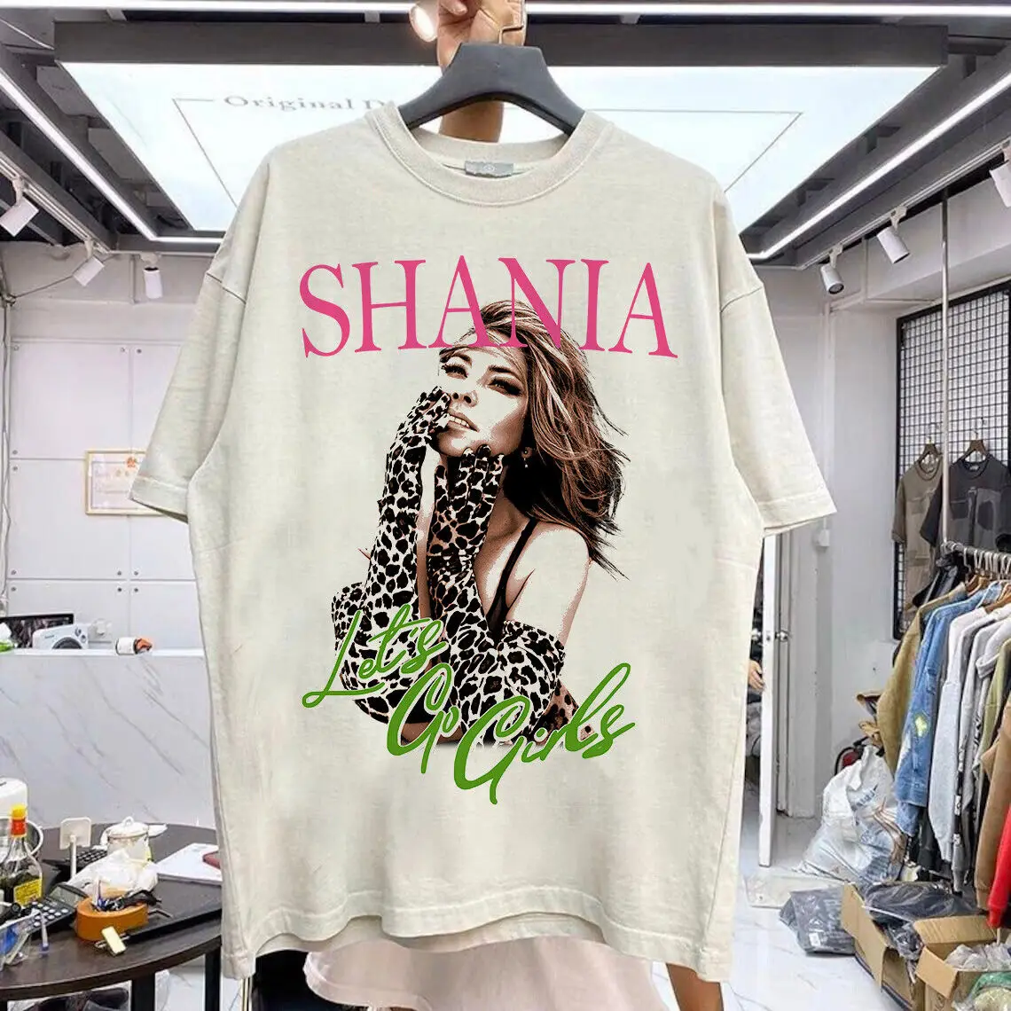 Белая хлопковая футболка с коротким рукавом Shania Twain Let's Go Girls AN16504