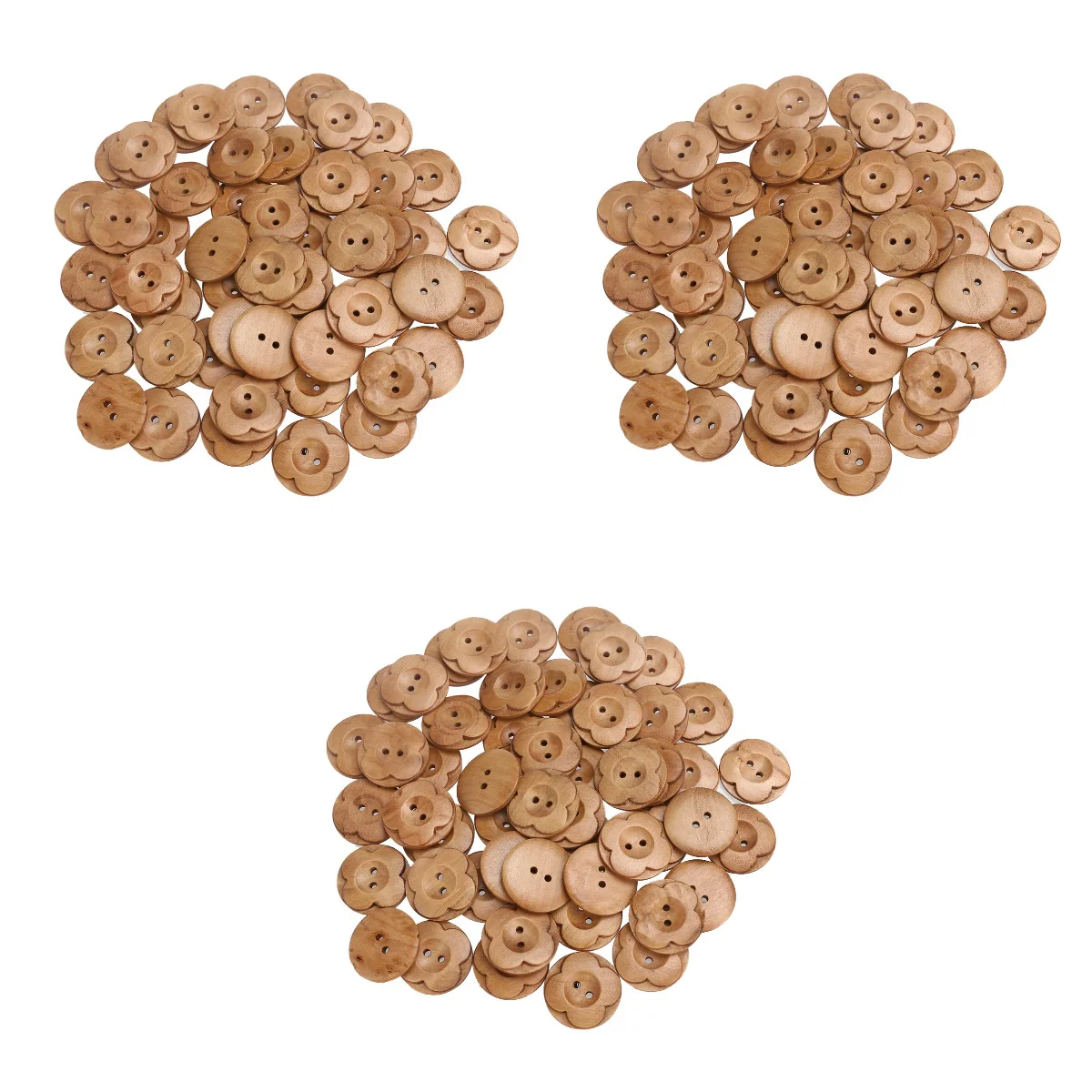

Buttons Wooden Sewingknittingflower Small Wood Craft Kids Vintage Hole Crafts