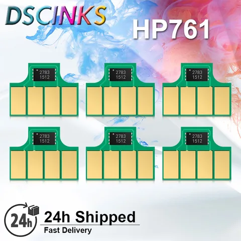 Чип для картриджа HP 761 HP761, для принтера HP DesignJet T7100 T7200, 6 цветов, стабильный однократный чип