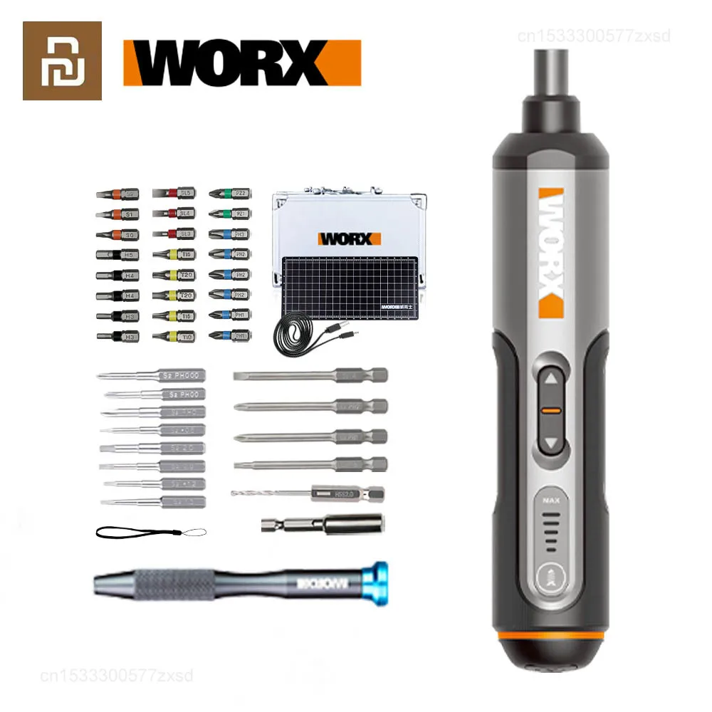 Worx 4V Mini Electrical Screwdriver Set WX240.5 Cordless Electric Screwdrivers 40 Bits Rechargeable Lithium Battery Mini Drill