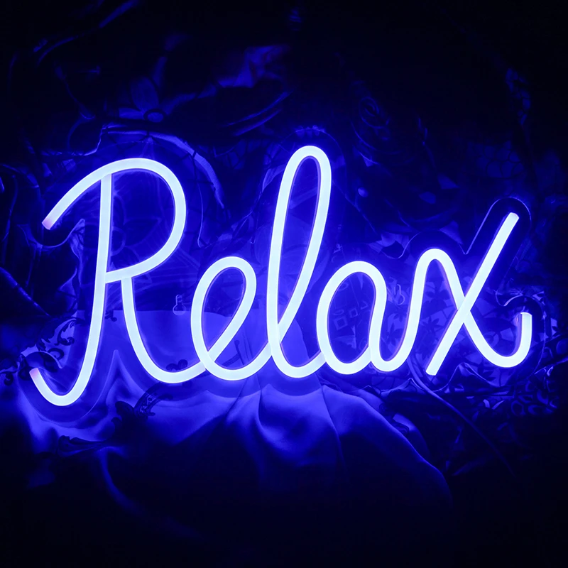 

Wanxing Neon Signs Neon Led Relax Words Street Hanging Wall Art Neon Lights Lamps USB Room Decor For Shop Party Bar Club