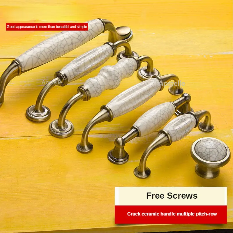 

Ceramic Door Handles Antique Crack Kitchen Cabinet Handles Vintage Handles Knobs and Pulls Metal Furniture Handles Drawer Pulls