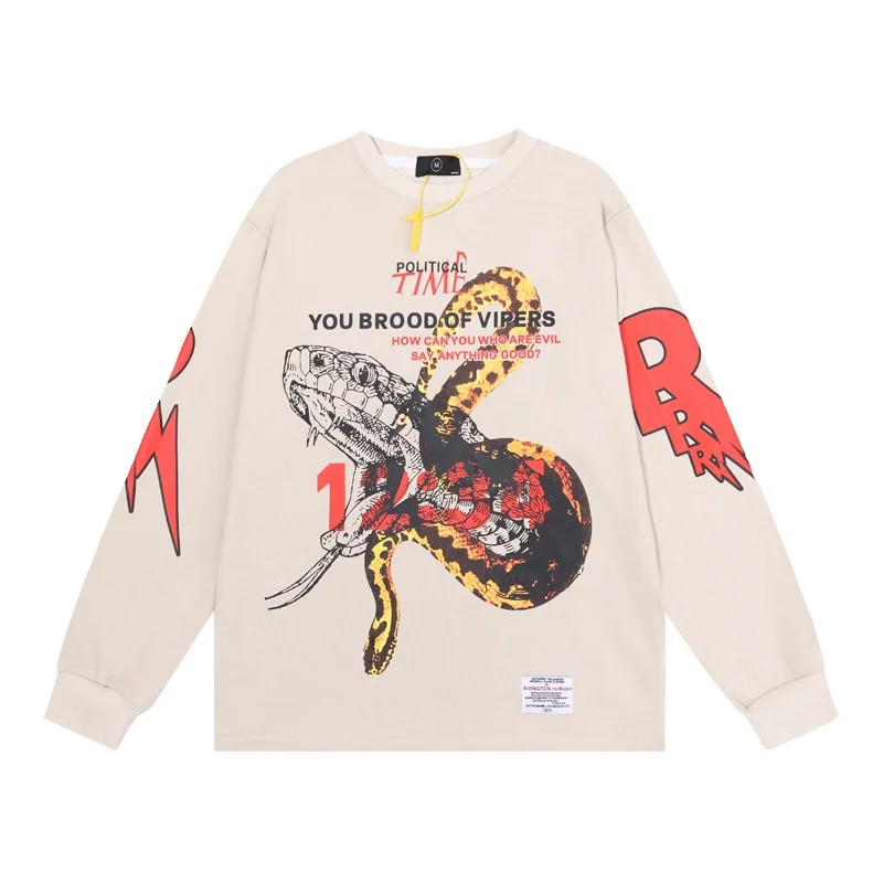 

RRR123 Sweatshirts Men Women High Quality LABEL Brood Of Vipers Print Hoodie Thin Terry Cloth RRR123 Pullovers