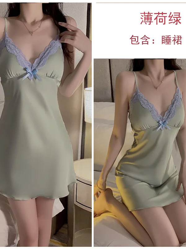 Летнее платье с глубоким V-образным вырезом бантом и нагрудной подушкой открытая