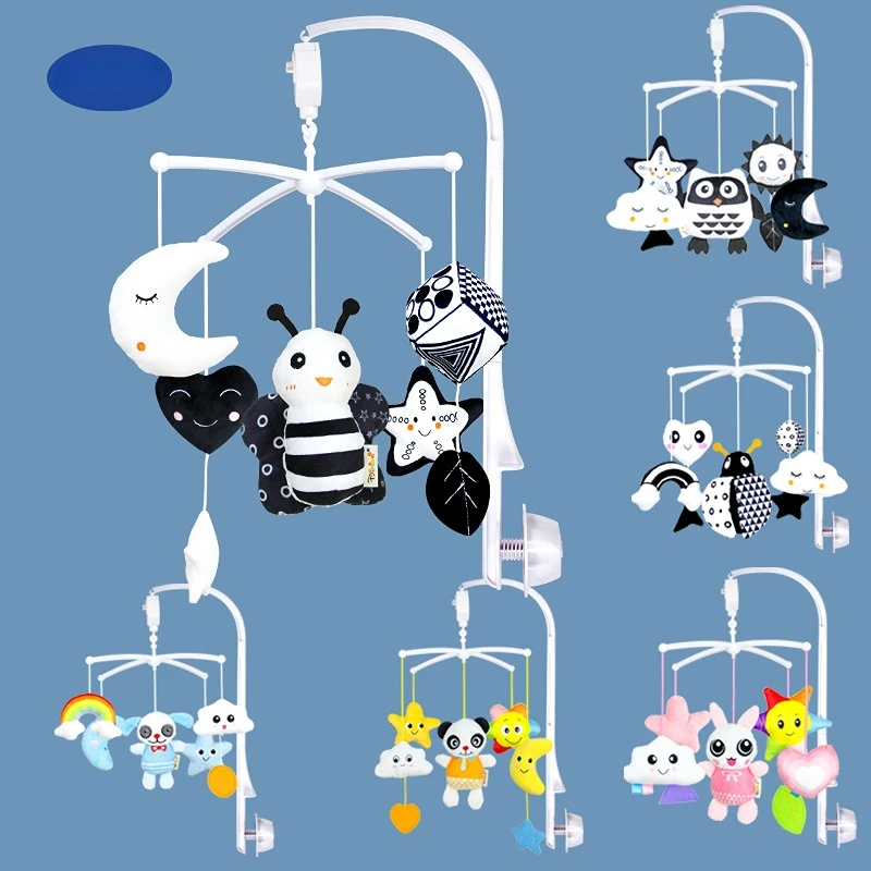 

Baby toys White Rattles Bracket Set Baby Crib Mobile Bed Bell Toy Holder Arm Bracket Wind-up Music Box drop shipping