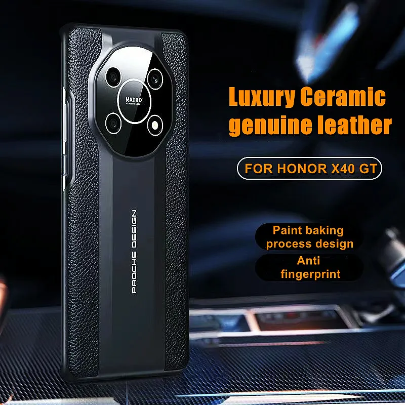 

New Genuine Leather Case For Huawei Honor X40 GT Case Shockproof Bumper Cover For Honor X30 70 50 60 Magic 4 3 Pro Armor Coques